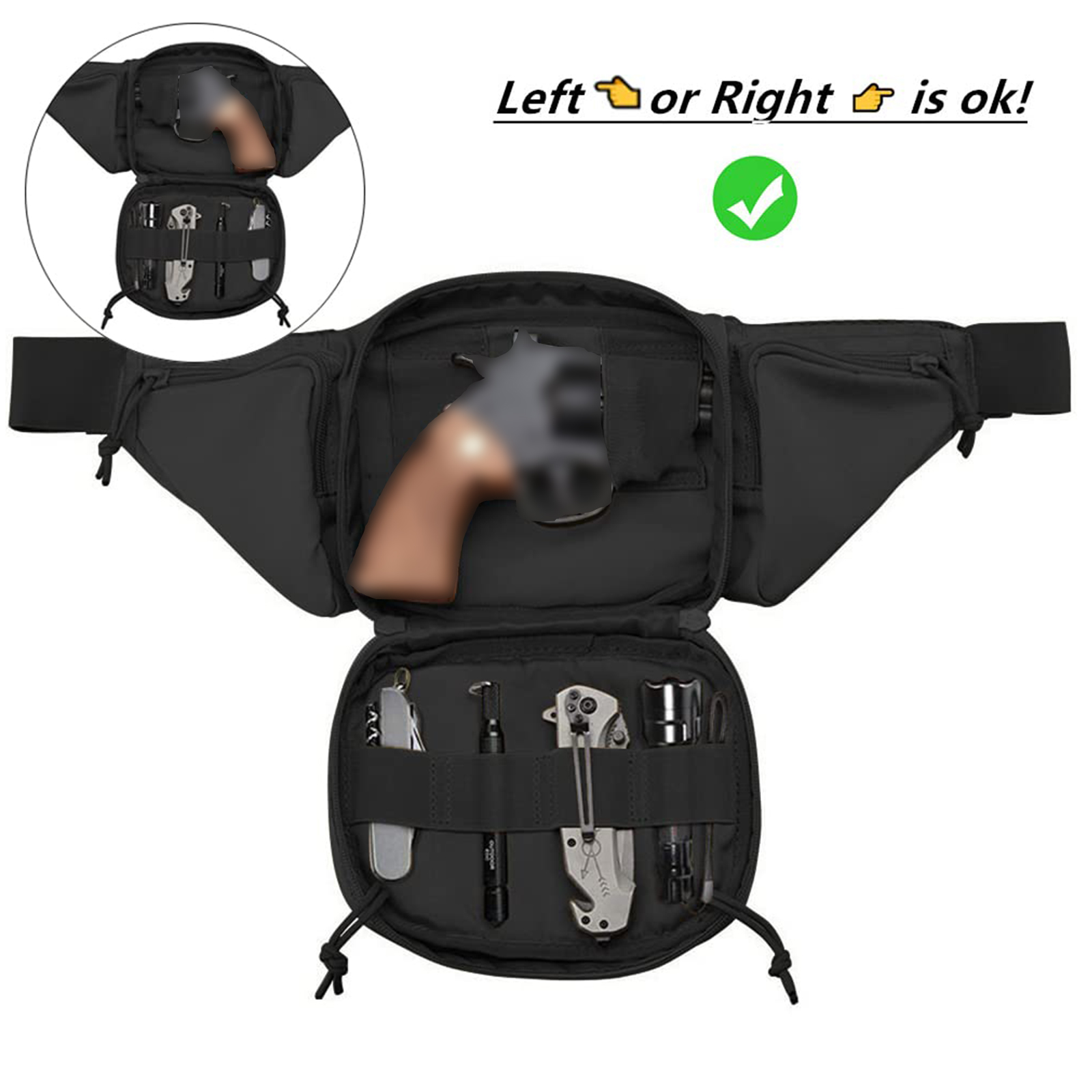 Riñonera táctica con funda par - Edc Carry Gun reseña y precio